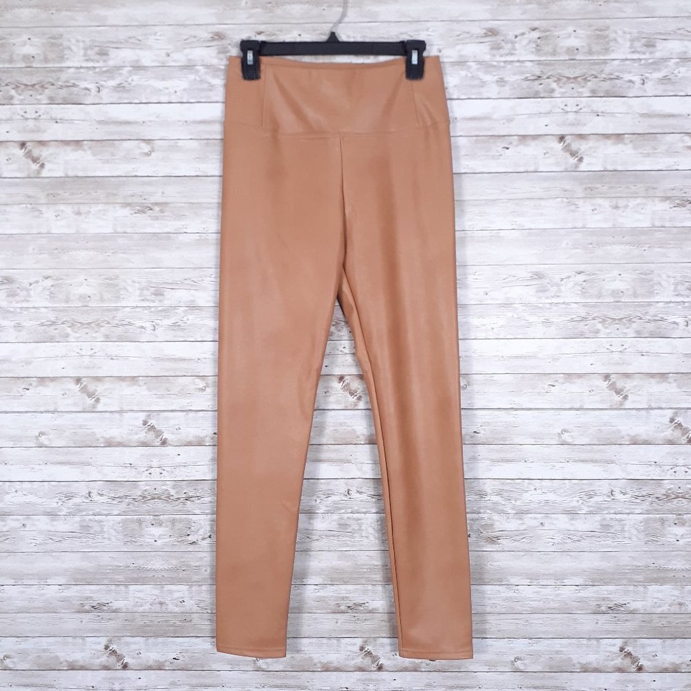 Avec Les Filles Womens Faux Leather Pants M Biscotti 619A